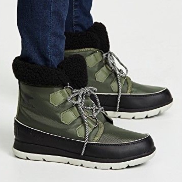 Sorel Explorer Carnival Weather Boots NEW sz 9 olive - Picture 3 of 9